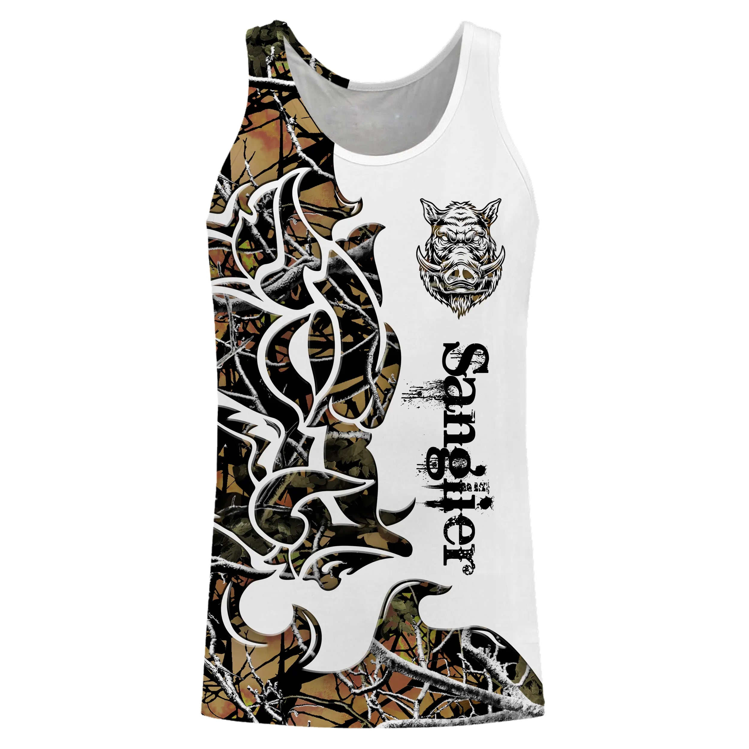 T-shirt Tatouage Chasse Du Sanglier, Camouflage Chasse, Surprise Du Chasseur - CT12082220