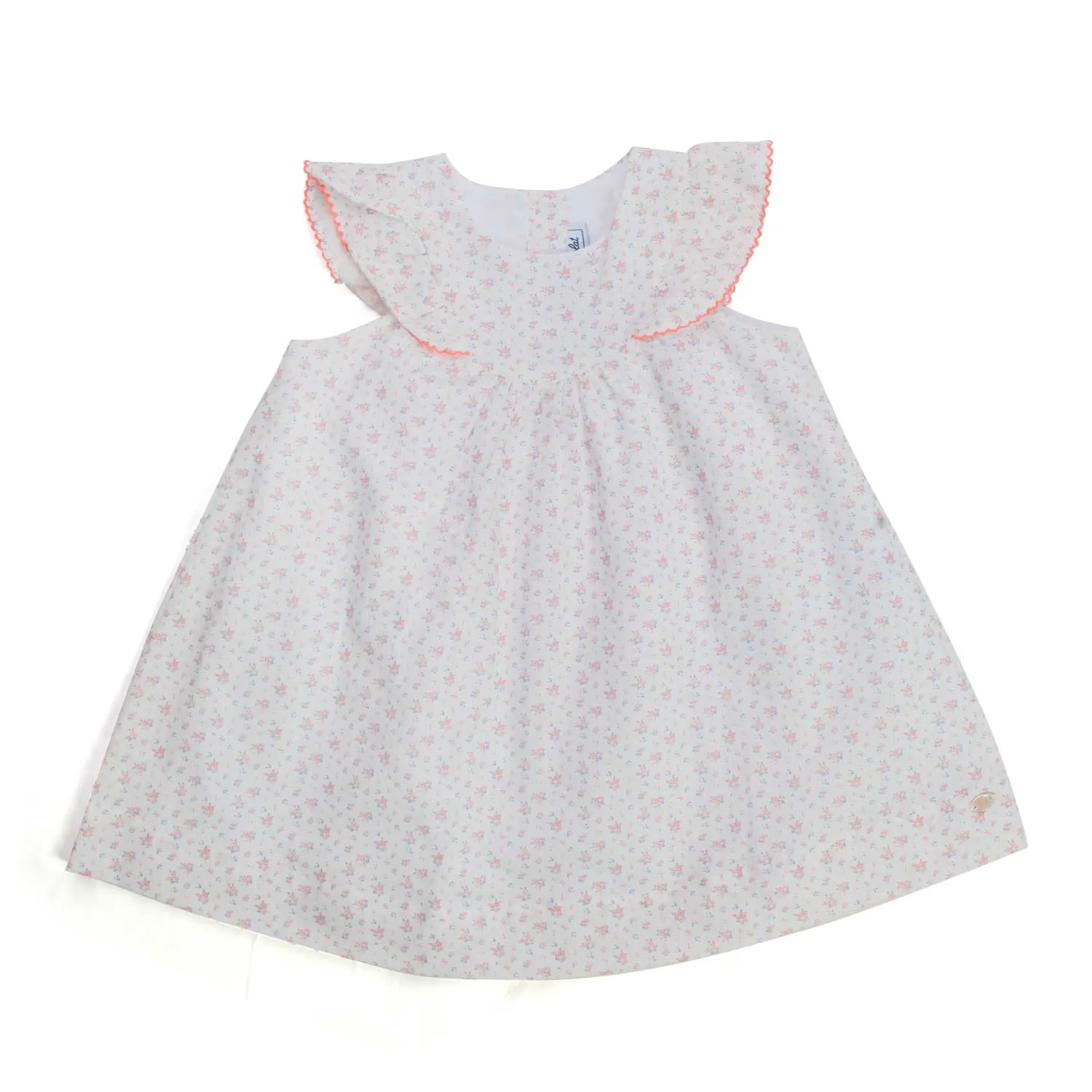 Tartine Et Chocolat White And Pink Mini Dress For Baby Girls