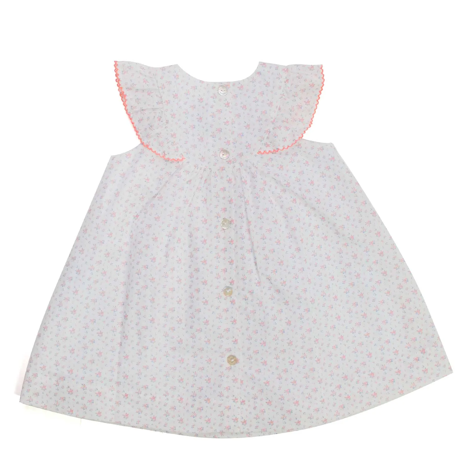 Tartine Et Chocolat White And Pink Mini Dress For Baby Girls