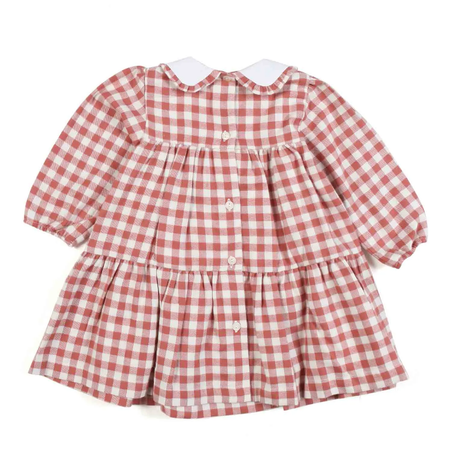 Tartine Et Chocolat White And Rust Vichy Mini Dress For Baby Girl