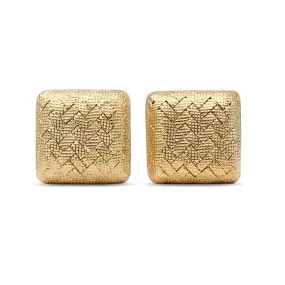 Textured Finished Square Dunhill Cufflinks - 18ct Yellow Gold