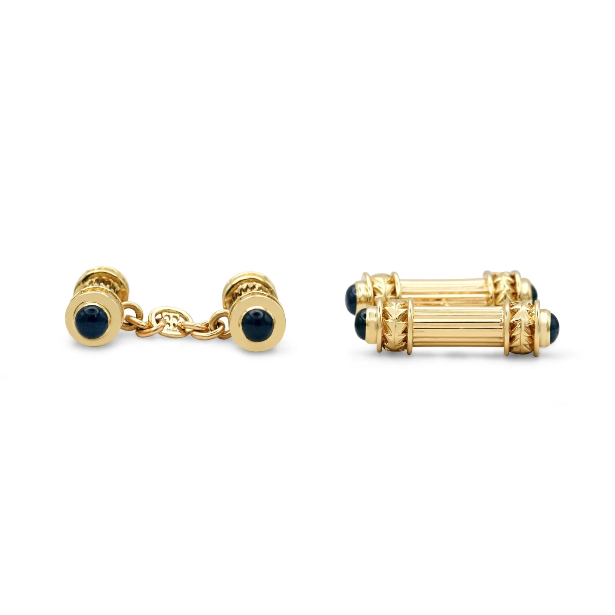 Theo Fennell Cabochon Sapphire Set Cufflinks - 18ct Yellow Gold