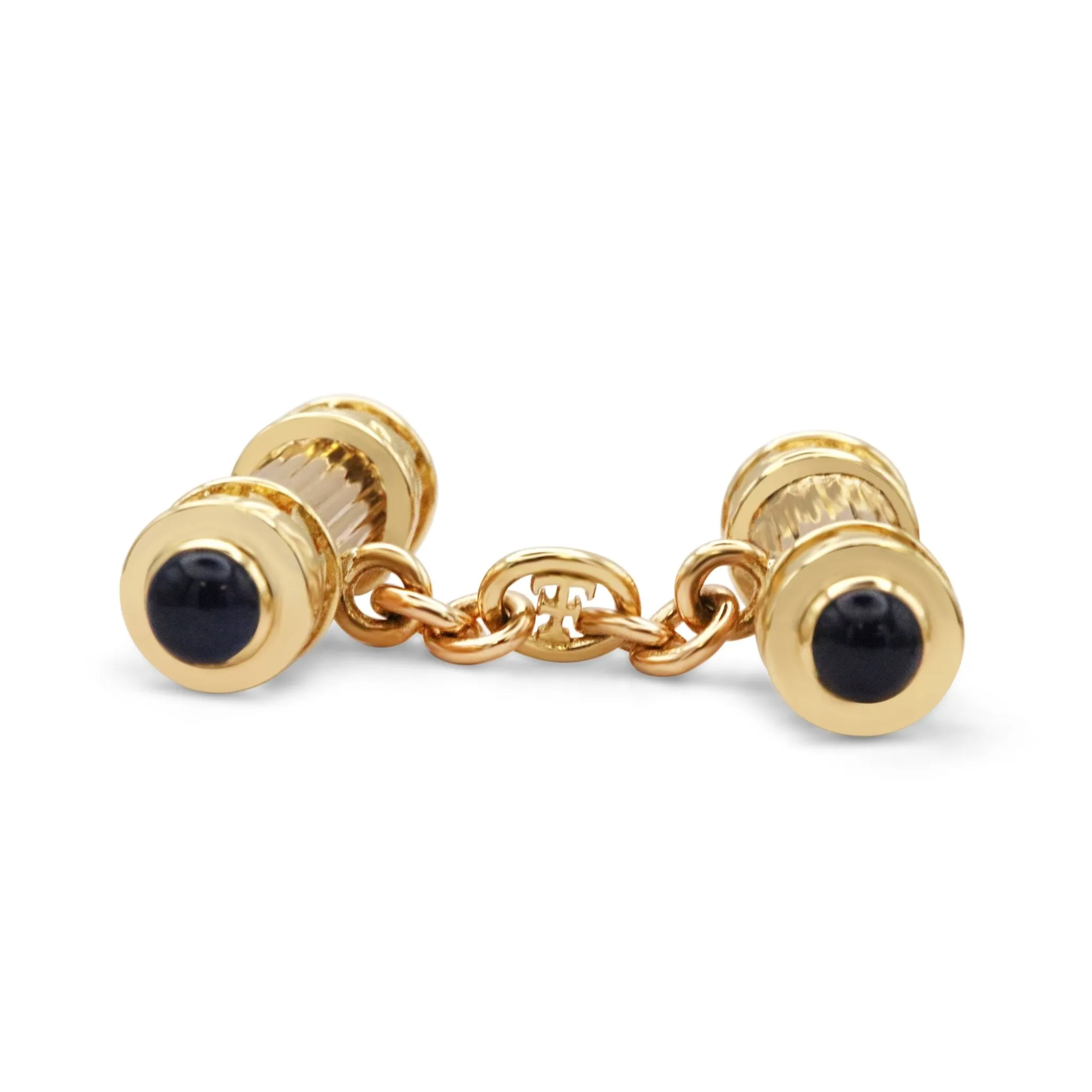 Theo Fennell Cabochon Sapphire Set Cufflinks - 18ct Yellow Gold