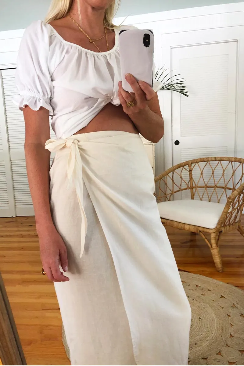 Tie Skirt - Salt Linen Organic