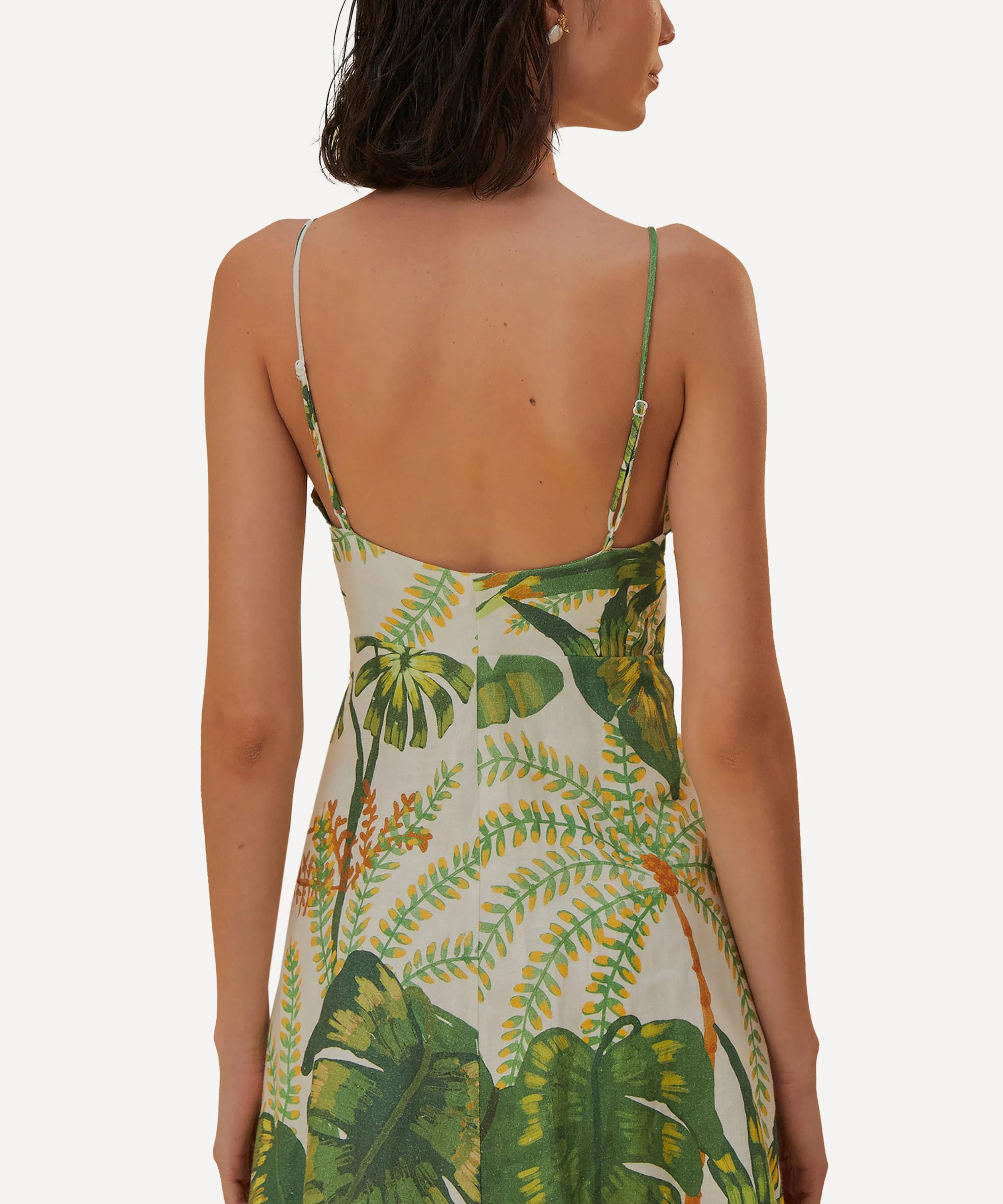 Tropical Forest Off-White Mini-Dress