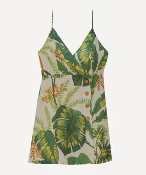 Tropical Forest Off-White Mini-Dress