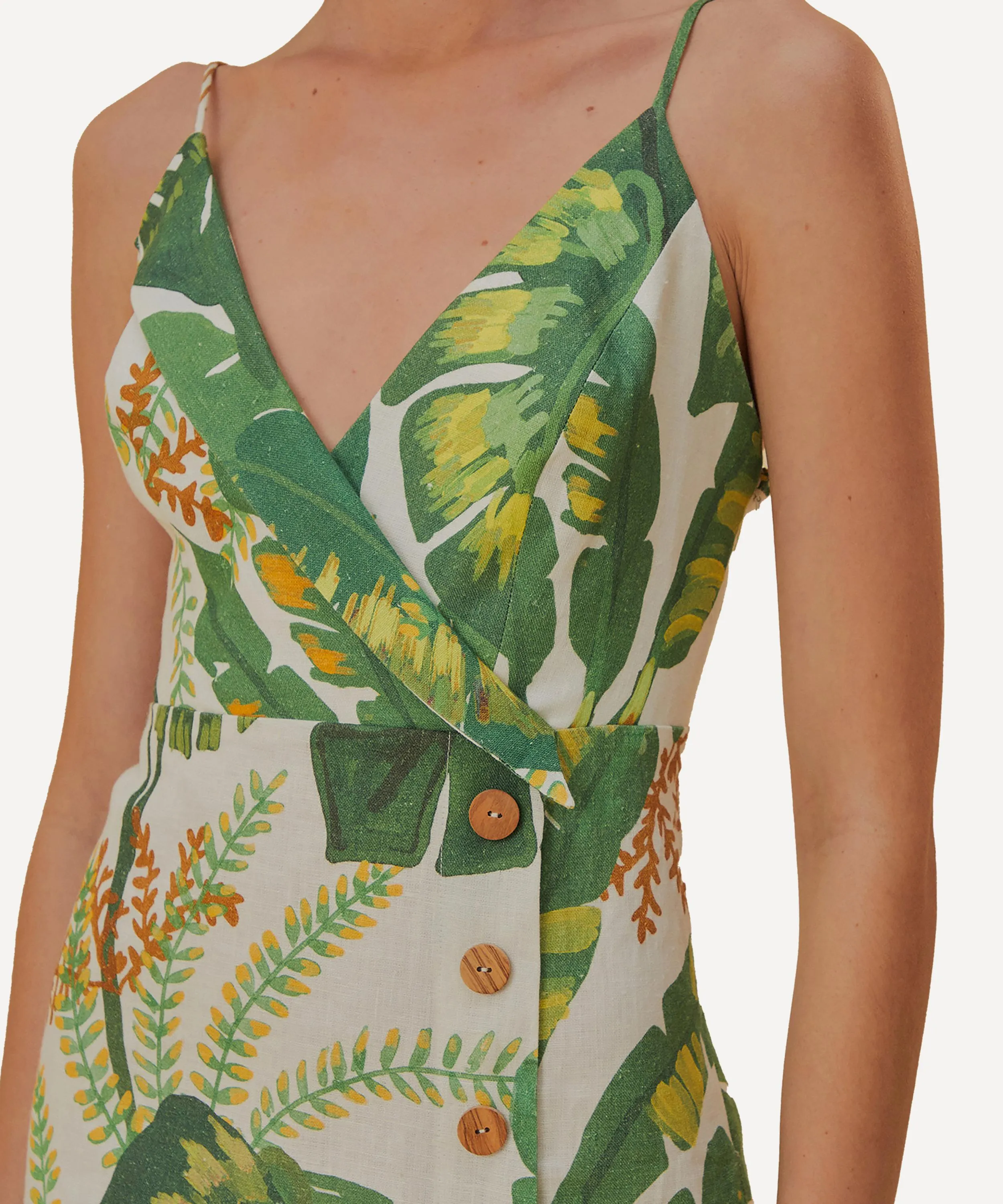 Tropical Forest Off-White Mini-Dress