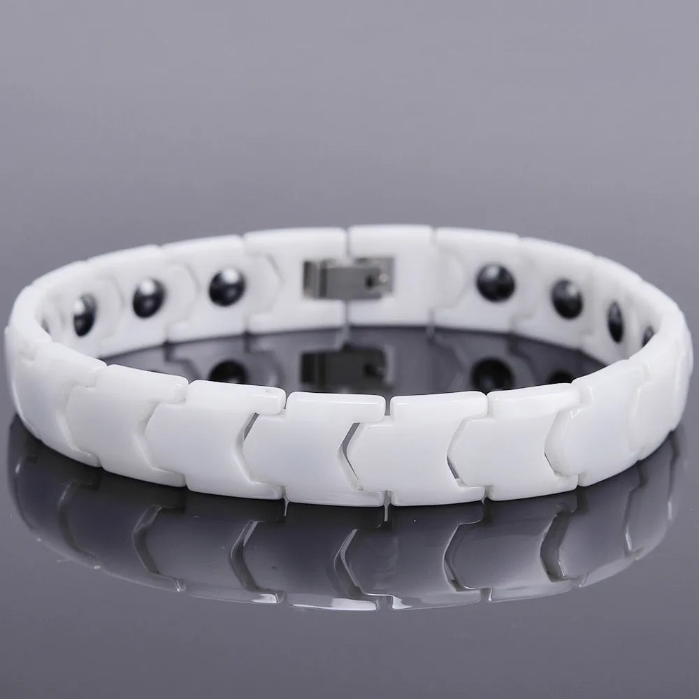 Unisex Black Ceramic Health Therapeutic Magnetic Wristband Bracelet