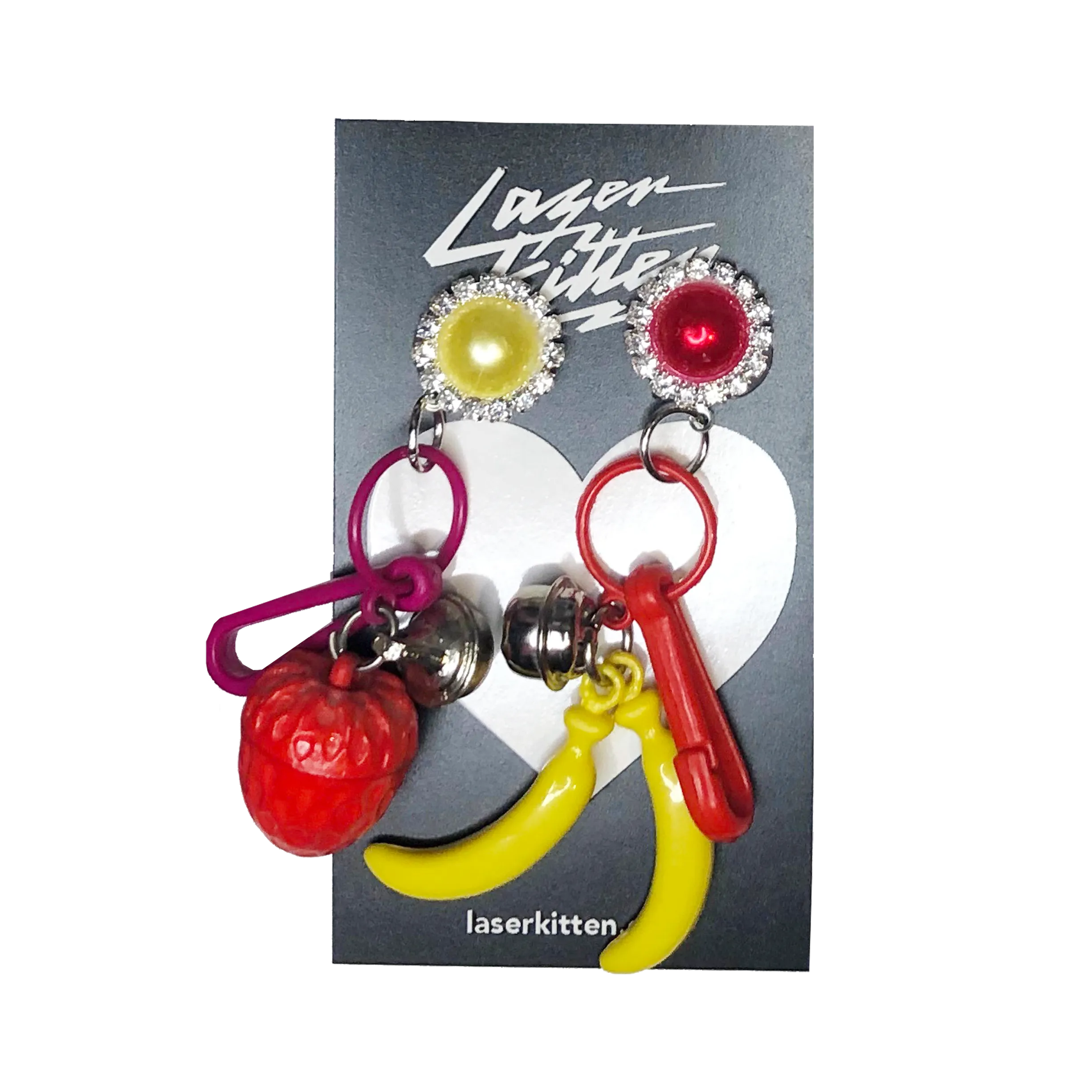 Vintage Strawberry Banana Charm Earrings