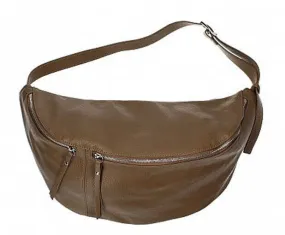 Women's brown leather belt bag \logan\