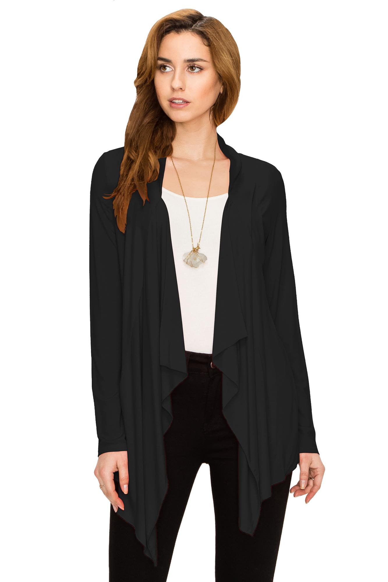 Women's Drape Front Open Cardigan