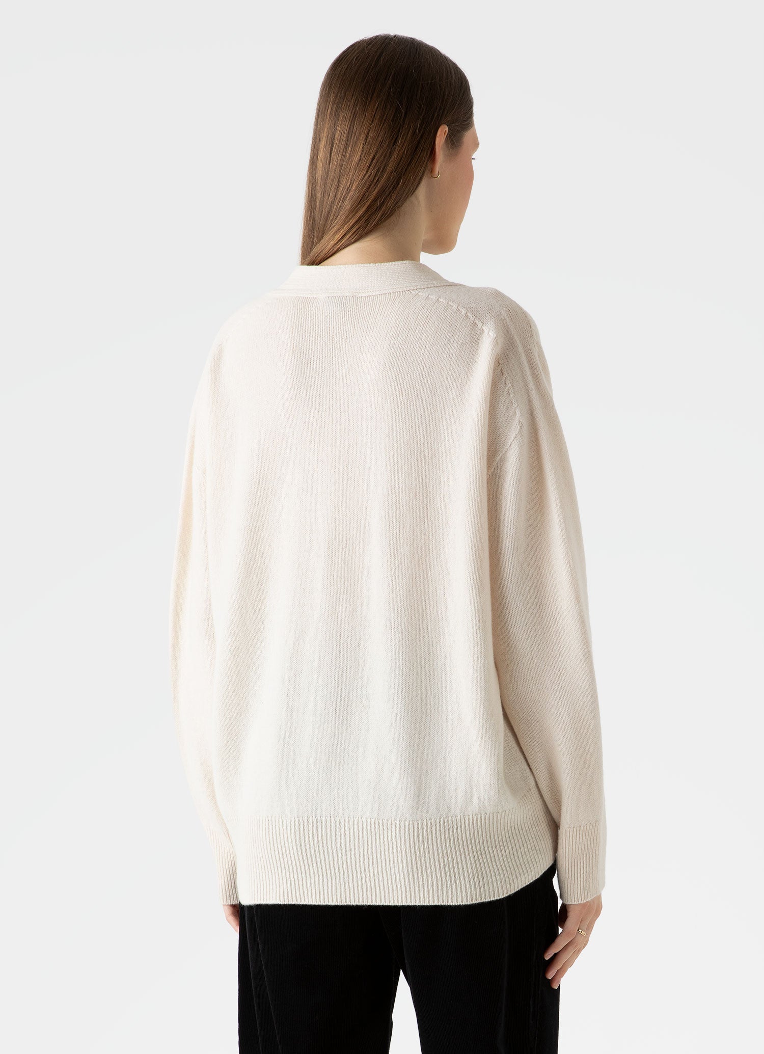 Women's Lambswool Cardigan in Ecru