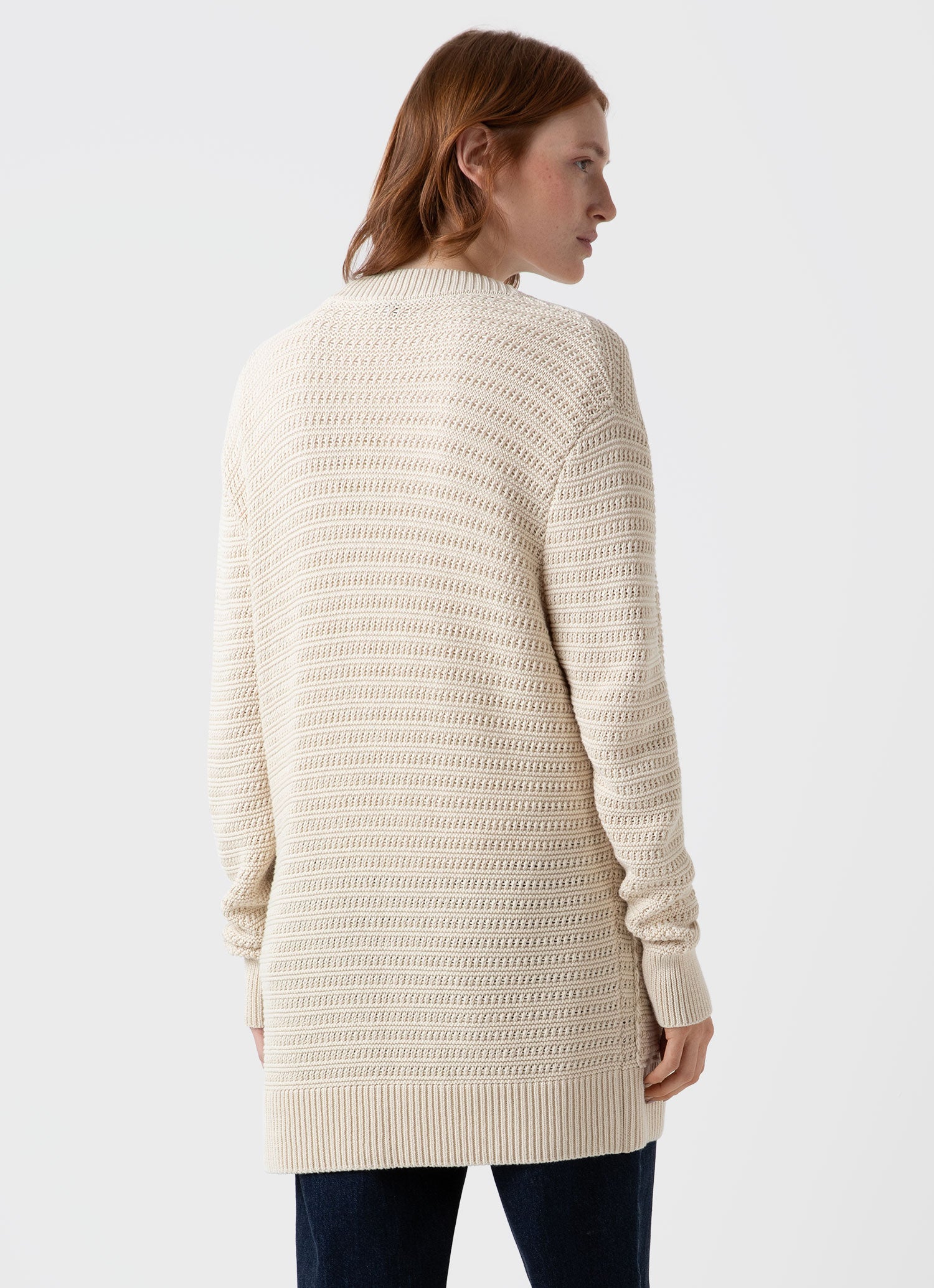 Women's Textured Cardigan in Ecru