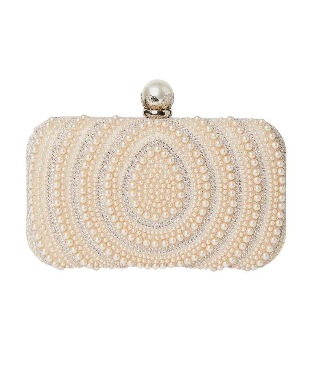 Womens/ladies theadora pearl & diamante clutch bag one size neutral Dorothy Perkins