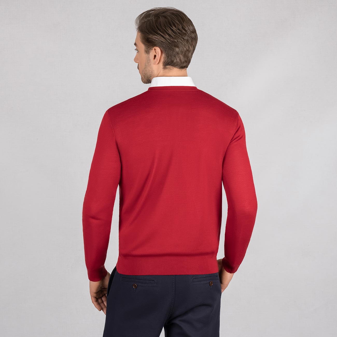 Wool Pullover Light V Neck Men