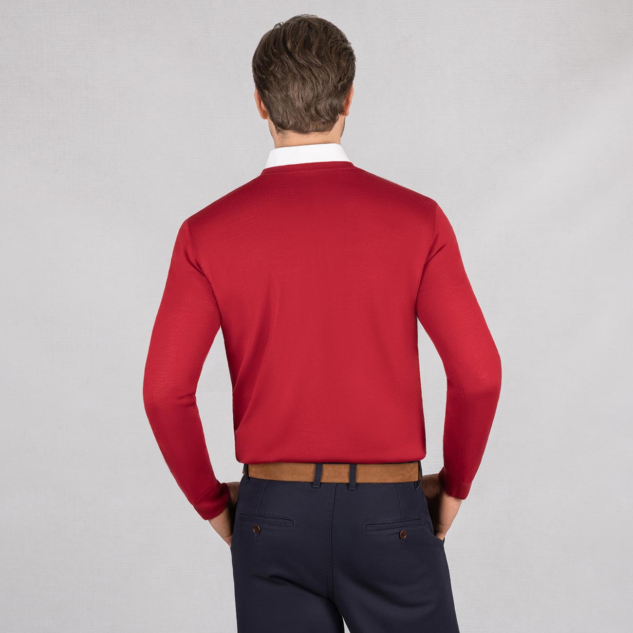 Wool Pullover Light V Neck Men