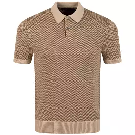 x TRENDYGOLF Cotton Blend SS Herringbone Pullover Tan Multi - 2024