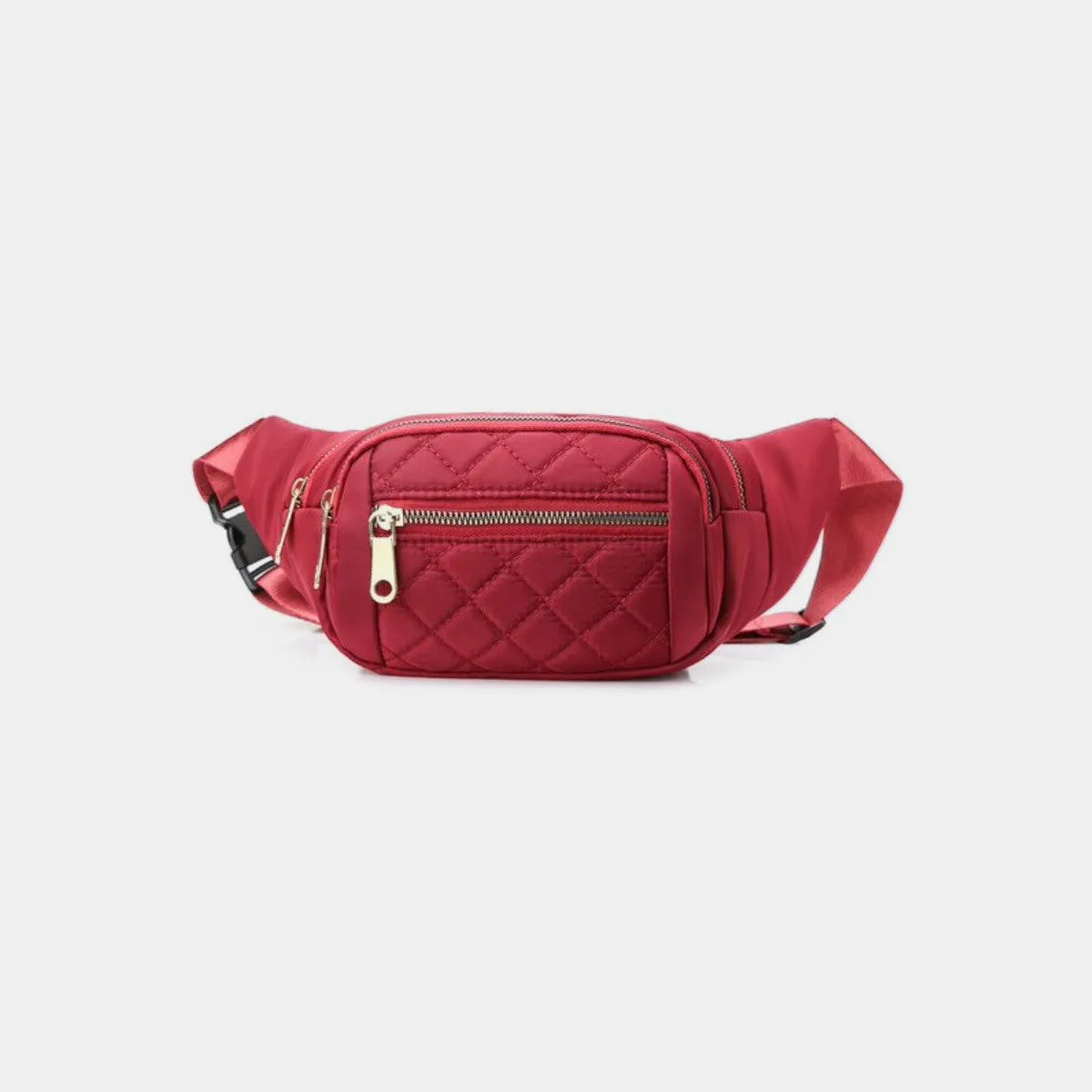 Zenana Quilted Multi Pocket Waist Belt Bag