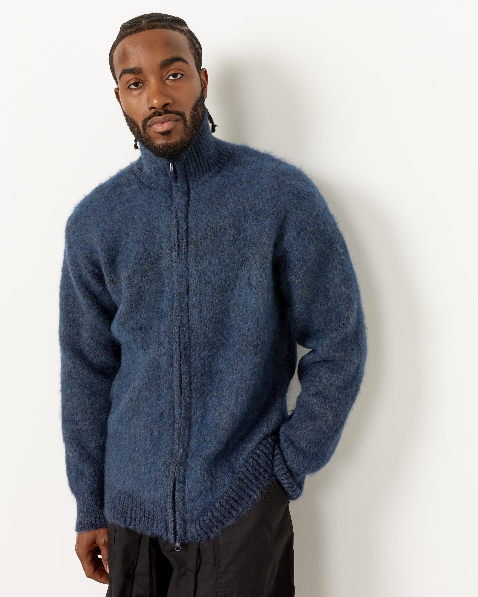 Zipped Mohair Cardigan